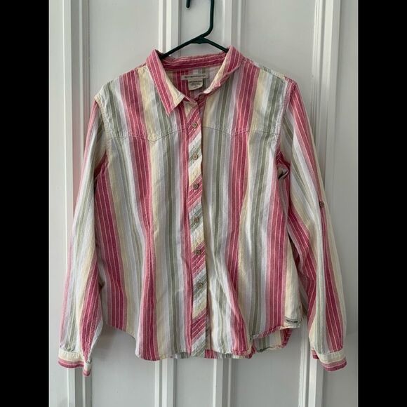 Exofficio pink striped button down XL - Picture 1 of 3